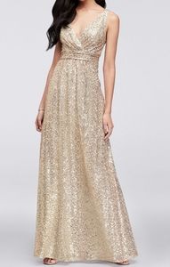 ‼ SOLD ‼ Sequin V-Neck Bridesmaid Dress